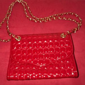 Charming Charlie Red faux patent leather purse